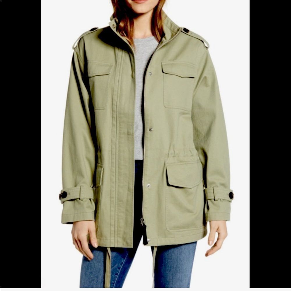 10 Crosby Derek Lam Light Olive Utility Anorak Jacket